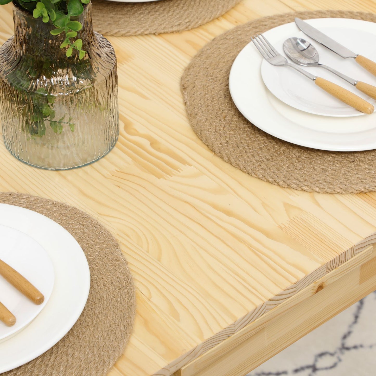 Folding wooden table for 2-4 people, natural finish, 120x80x75cm