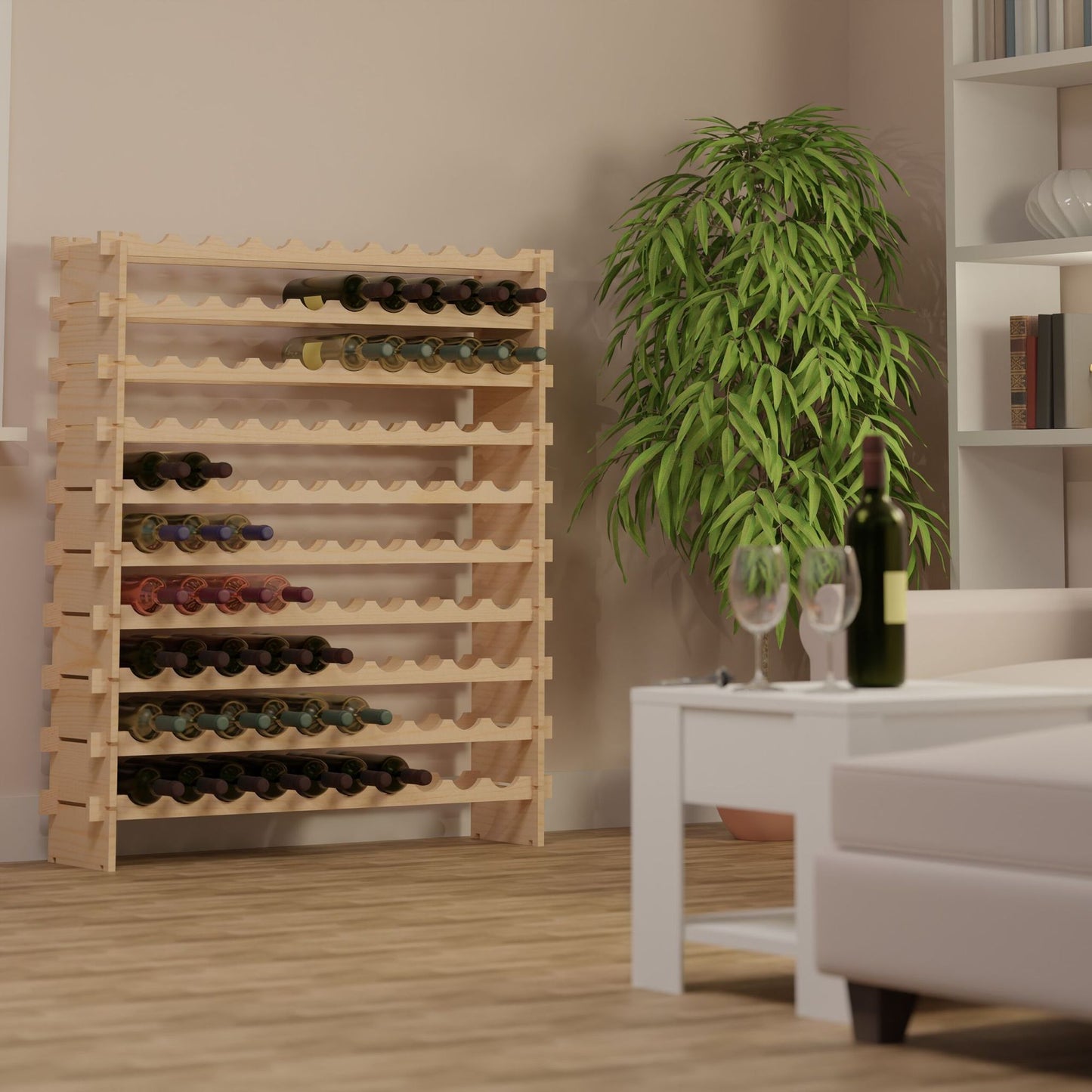 Expandable wine rack for bottles