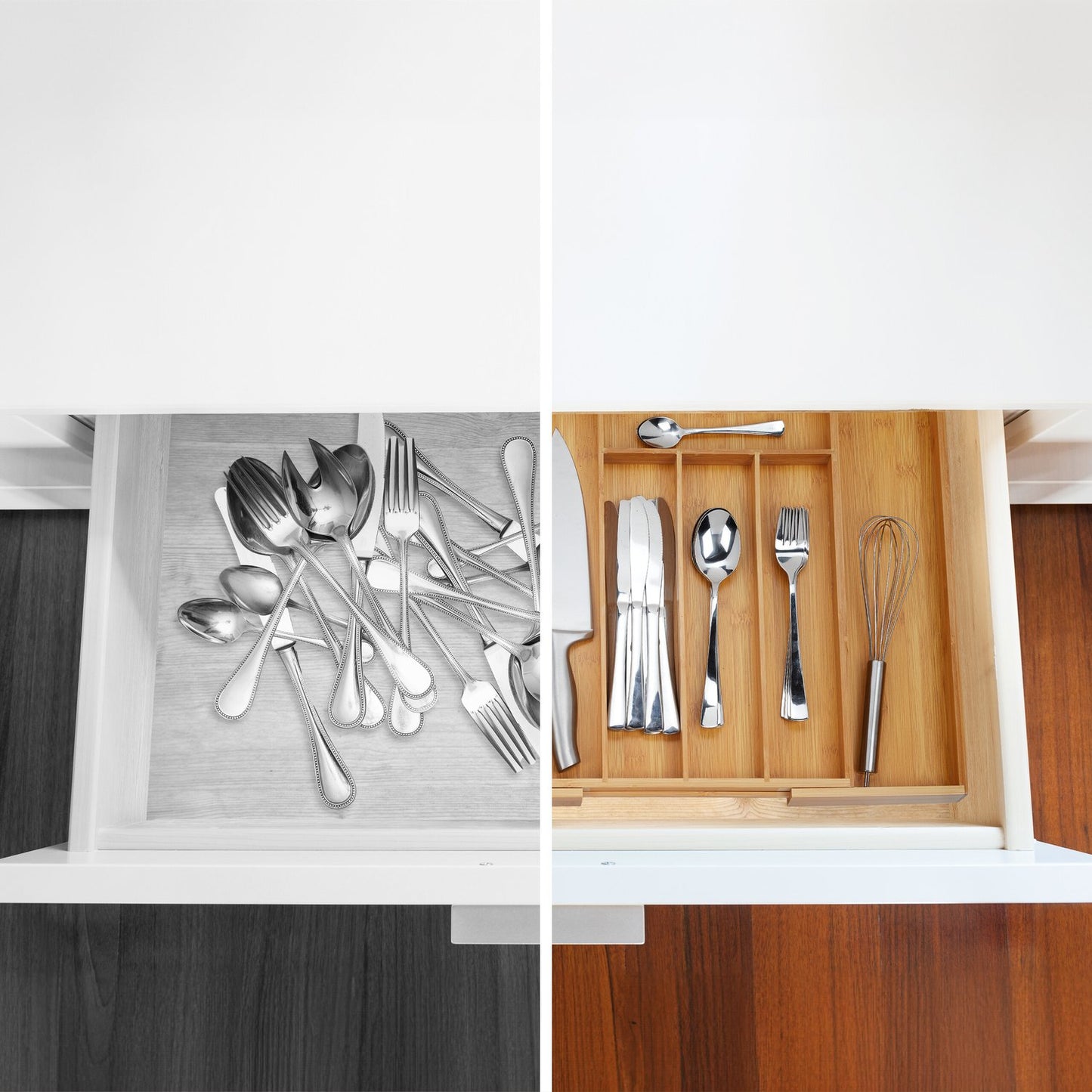 Extendable Bamboo Cutlery Tray