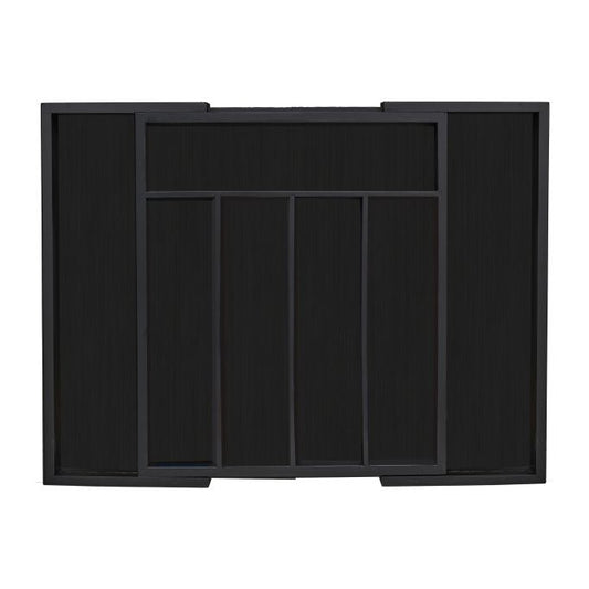 Extendable Bamboo Cutlery Tray in Black