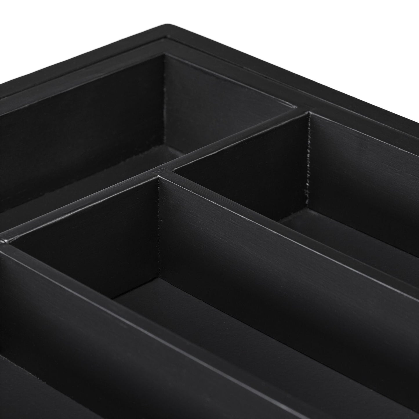 Extendable Bamboo Cutlery Tray in Black
