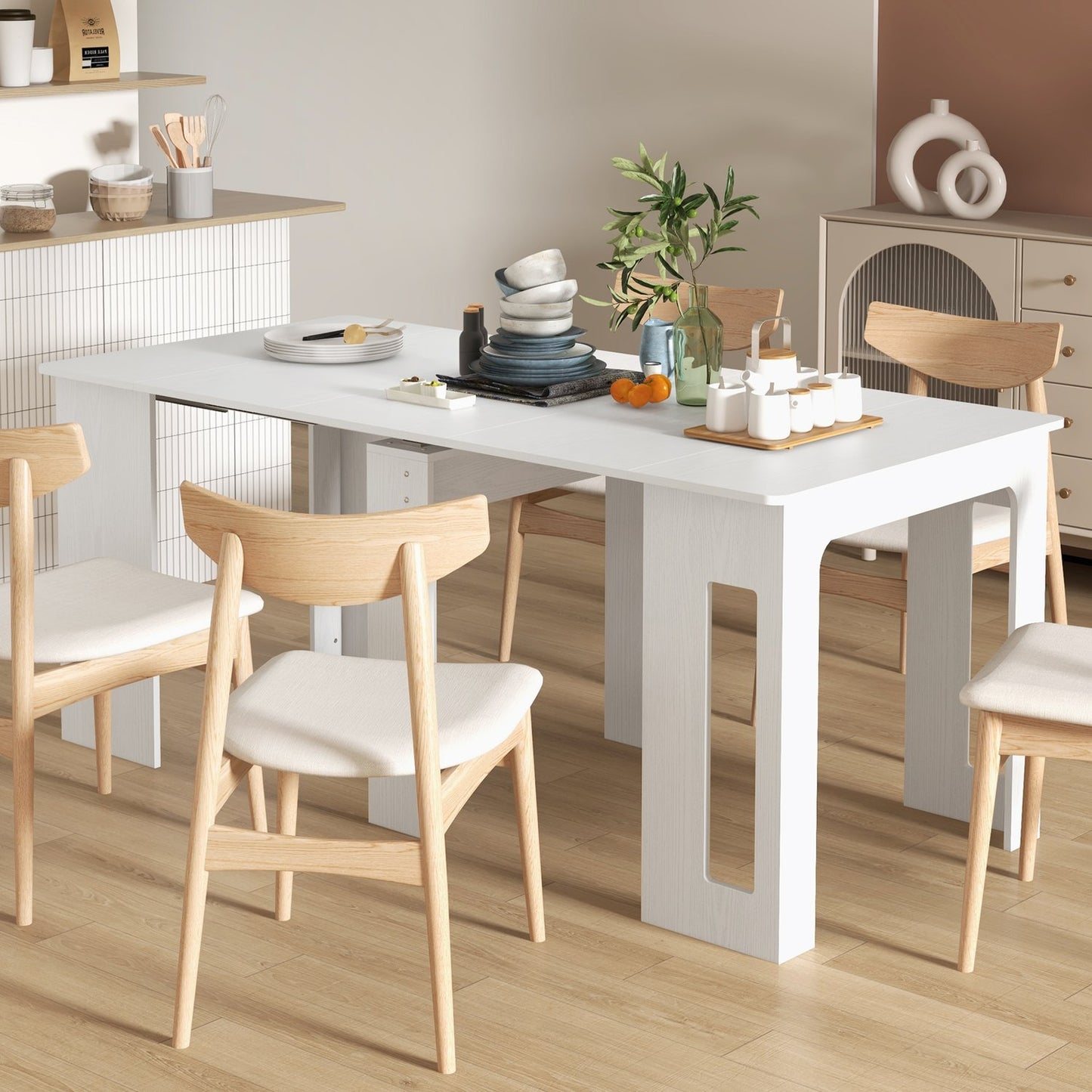 Extendable Dining Table, White, 60-180 x 85 x 75 cm