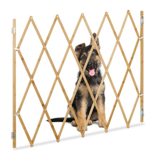 Extendable Dog Barrier, Natural Bamboo