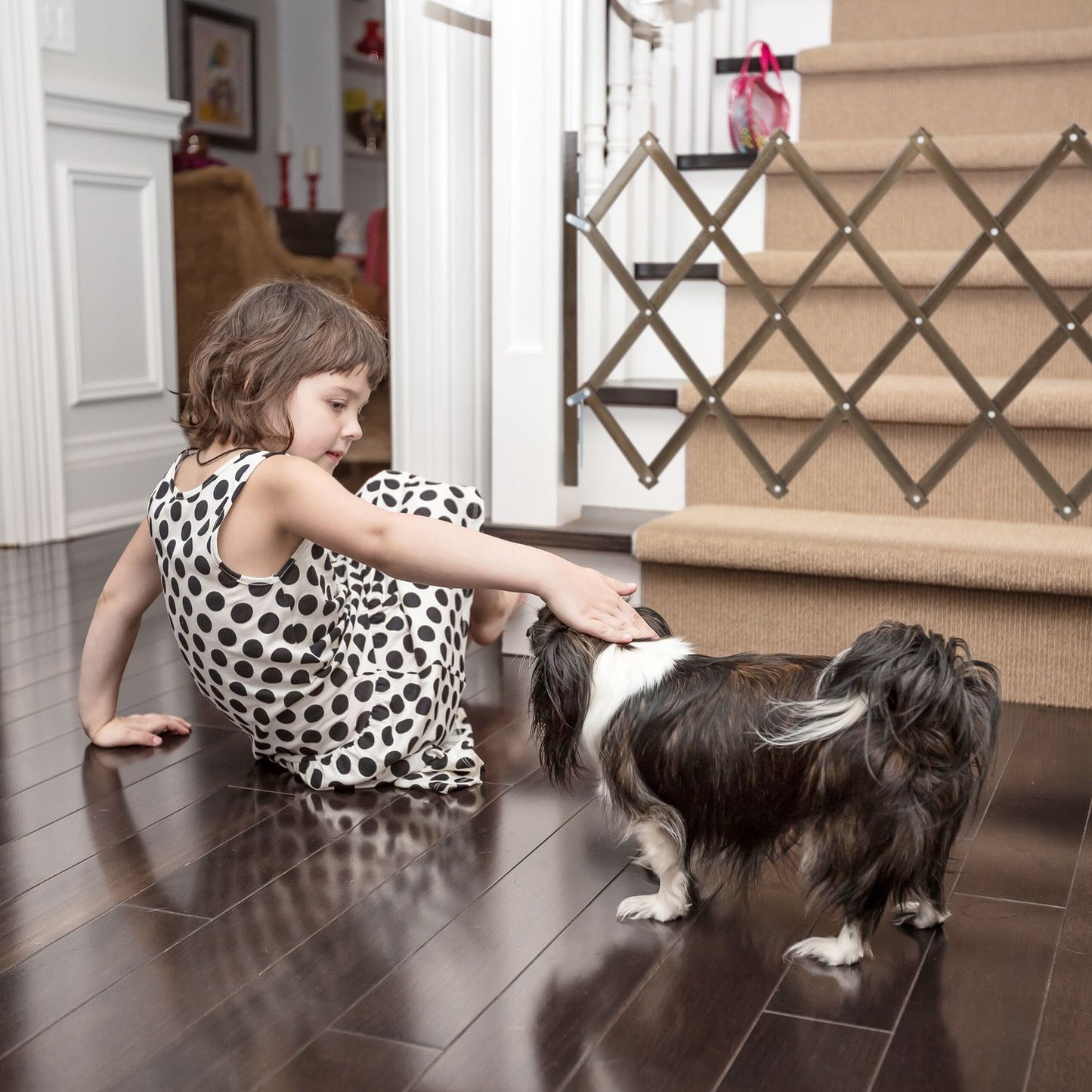 Extendable Dog Barrier in Brown