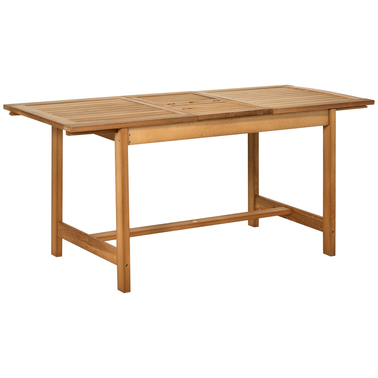 Extendable Weatherproof Spruce Garden Dining Table, Brown