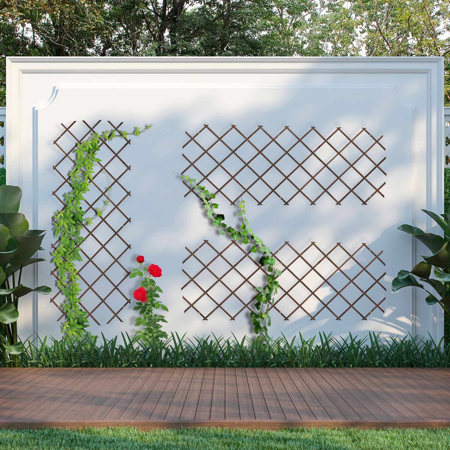 Extendable Wooden Plant Trellises Set, 180x90 cm
