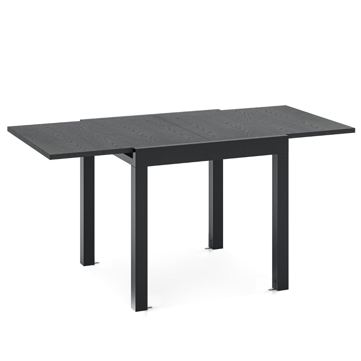 Extendable aluminum garden table Weatherproof dining table Rectangular patio table Gray