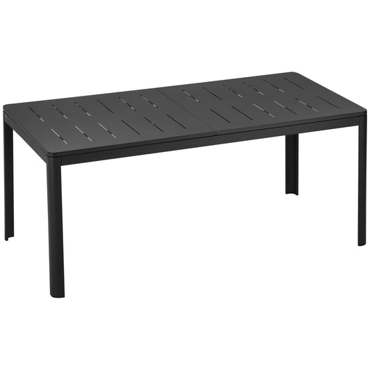 Extendable aluminum garden table, black, 180-240cm
