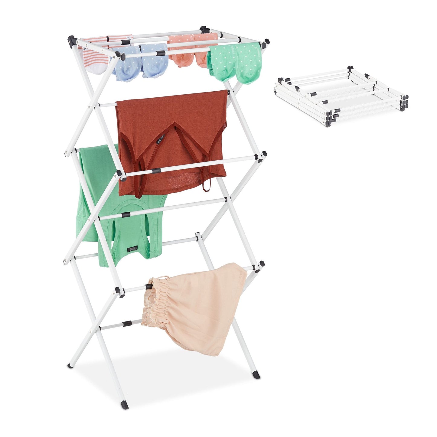 Extendable and foldable drying rack