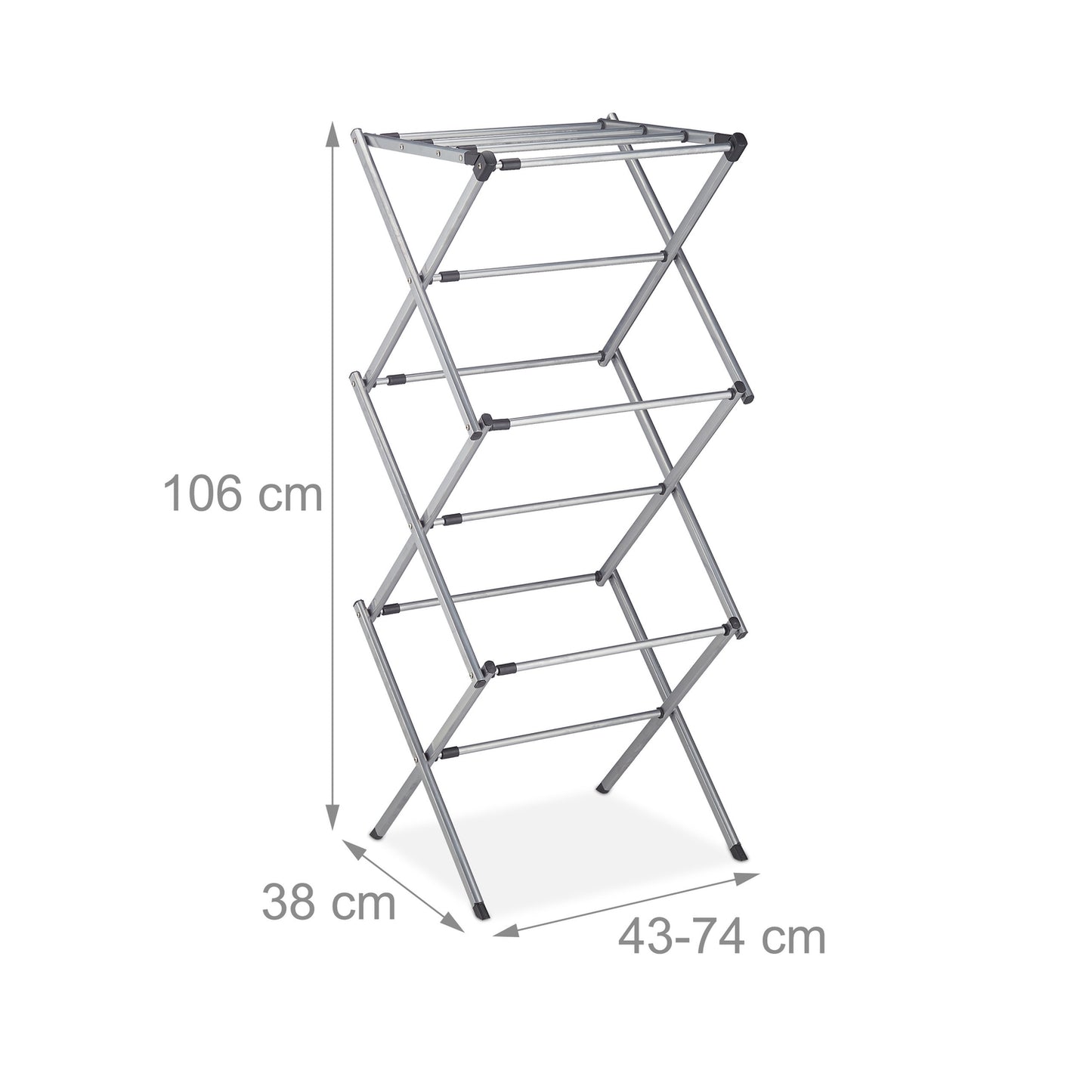 Extendable and foldable drying rack