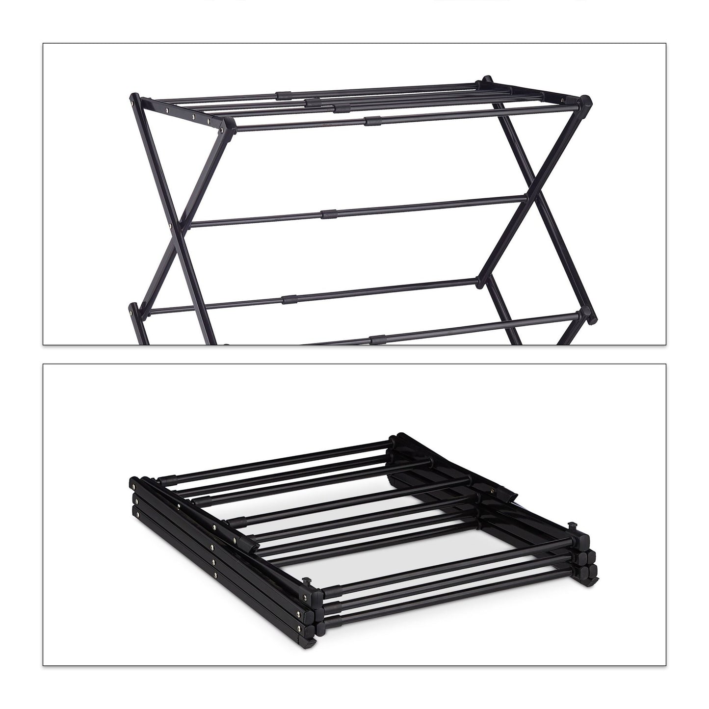 Extendable and foldable drying rack