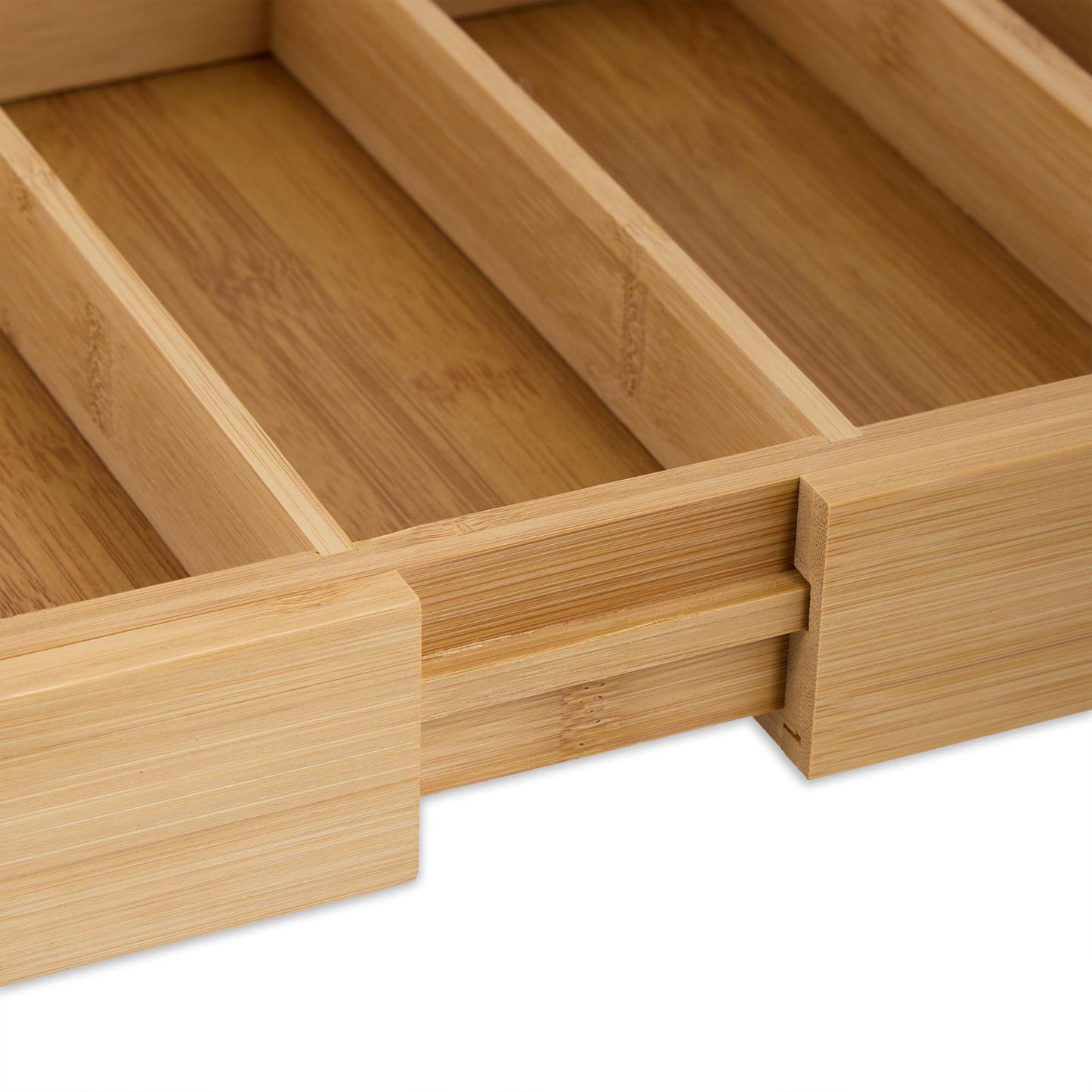 Extendable bamboo cutlery box size M