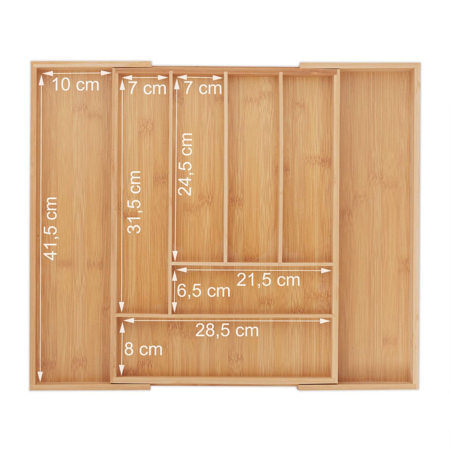 Extendable bamboo cutlery tray