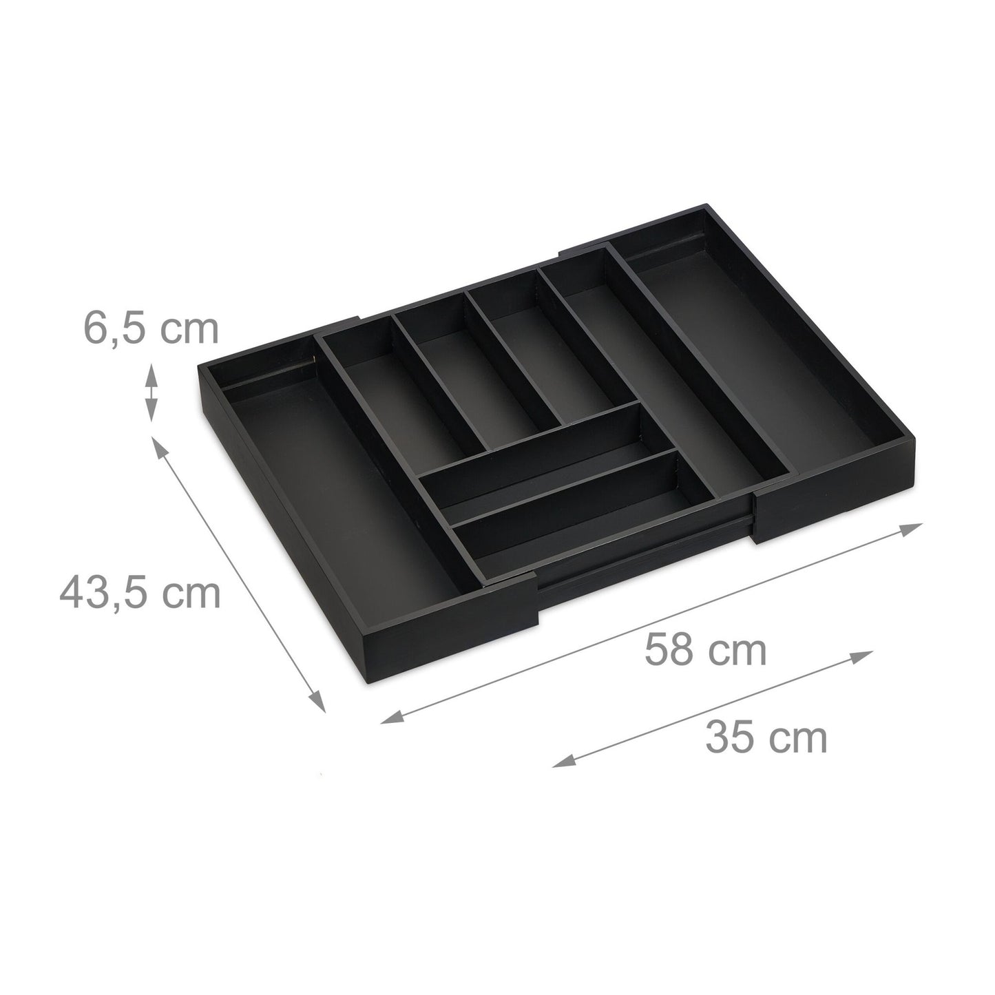 Extendable bamboo cutlery tray