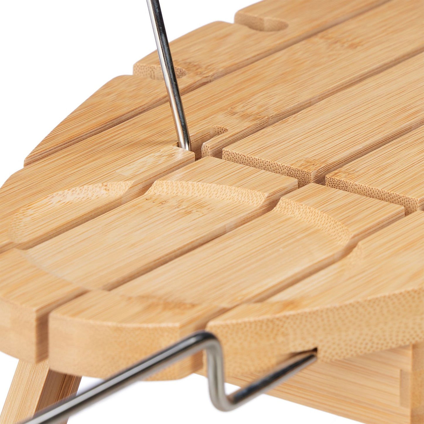 Extendable bath shelf in bamboo