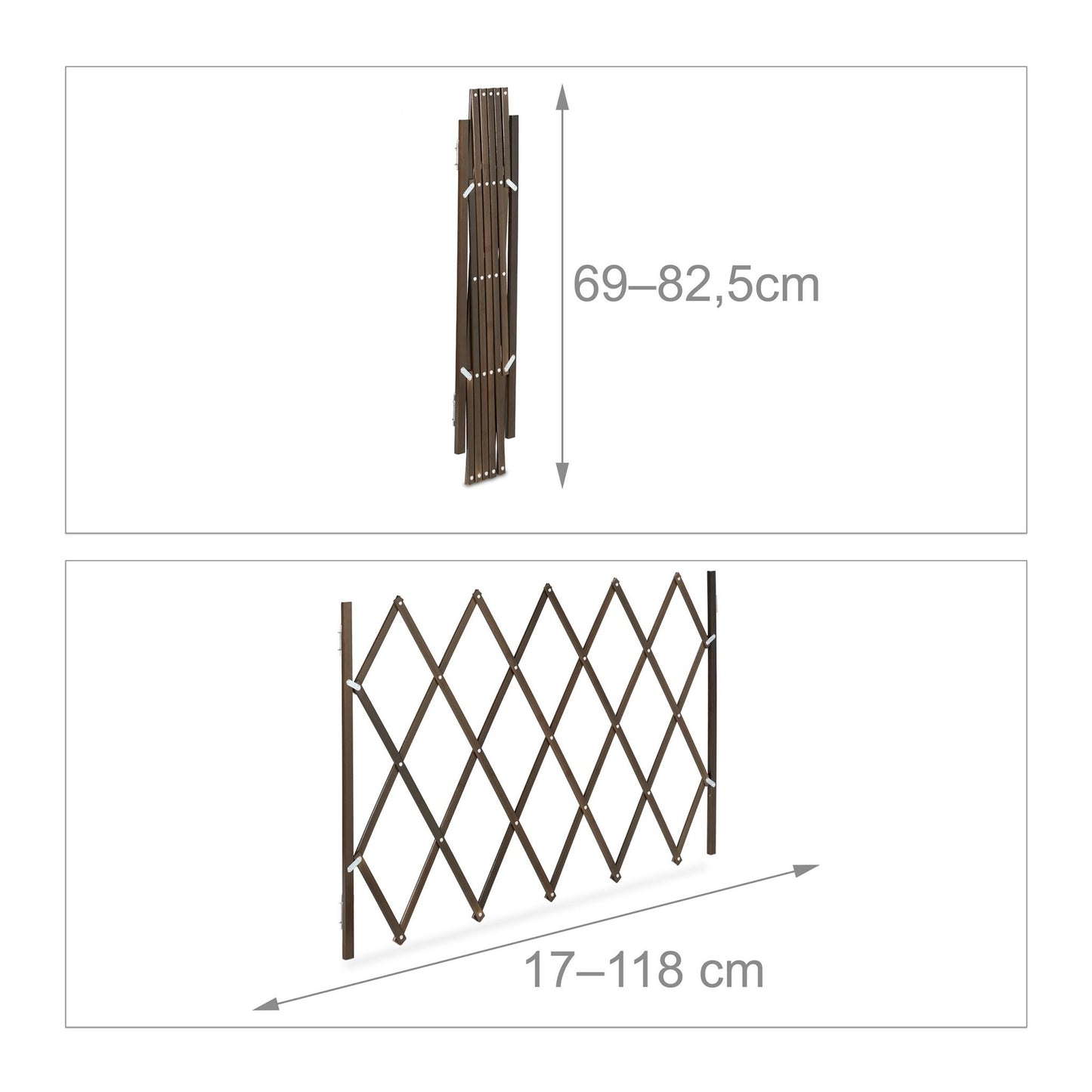 Extendable dog guard in brown