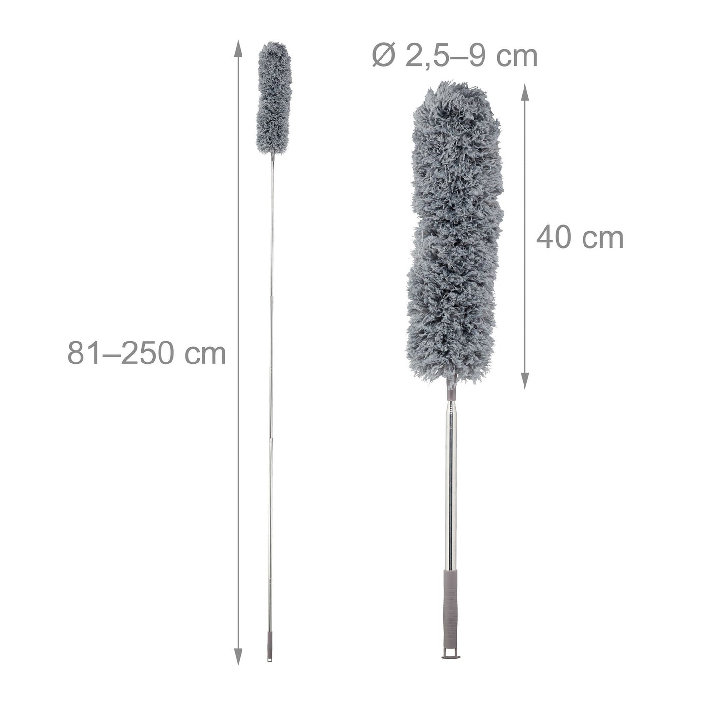 Extendable spring vacuum cleaner up to 2.5 m