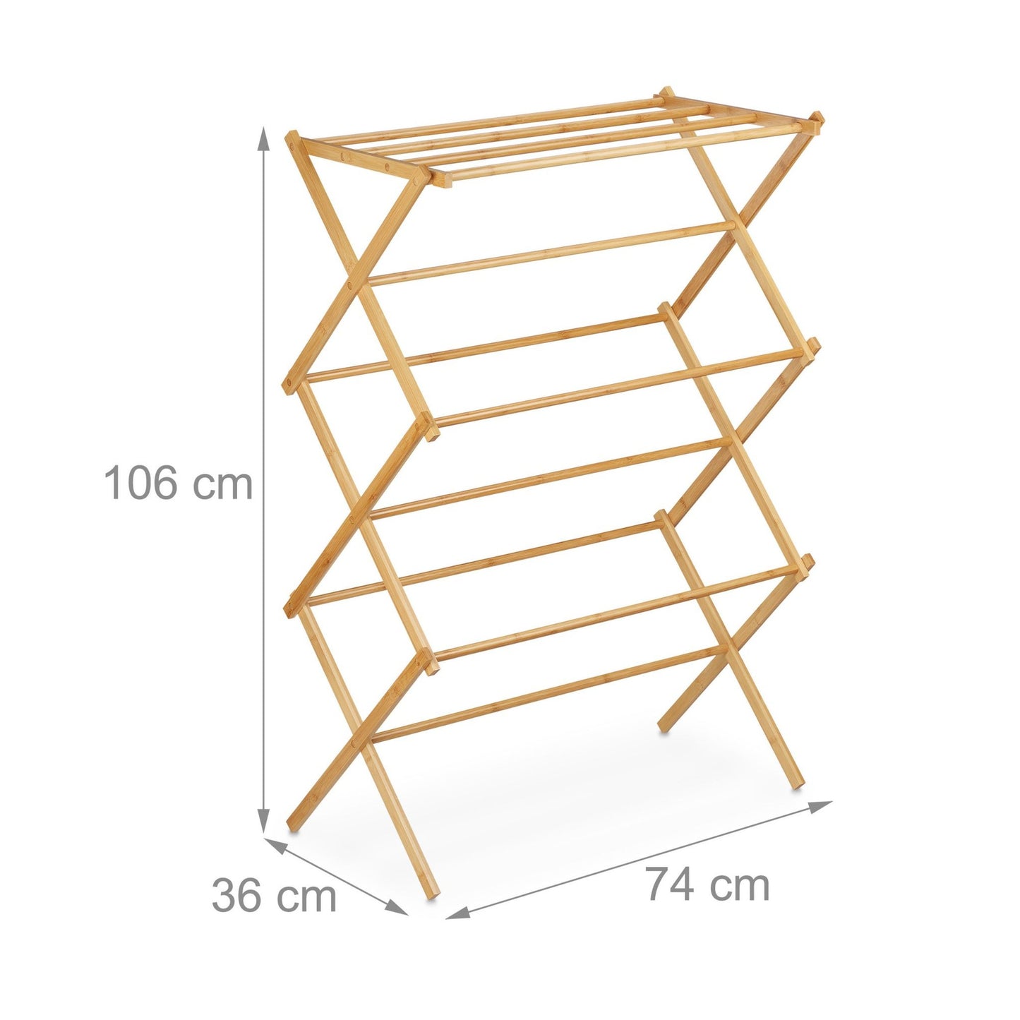 Extendable towel rail in bamboo
