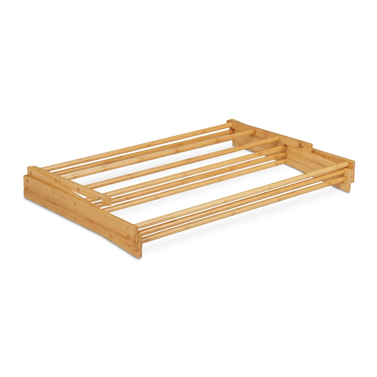 Extendable towel rail in bamboo