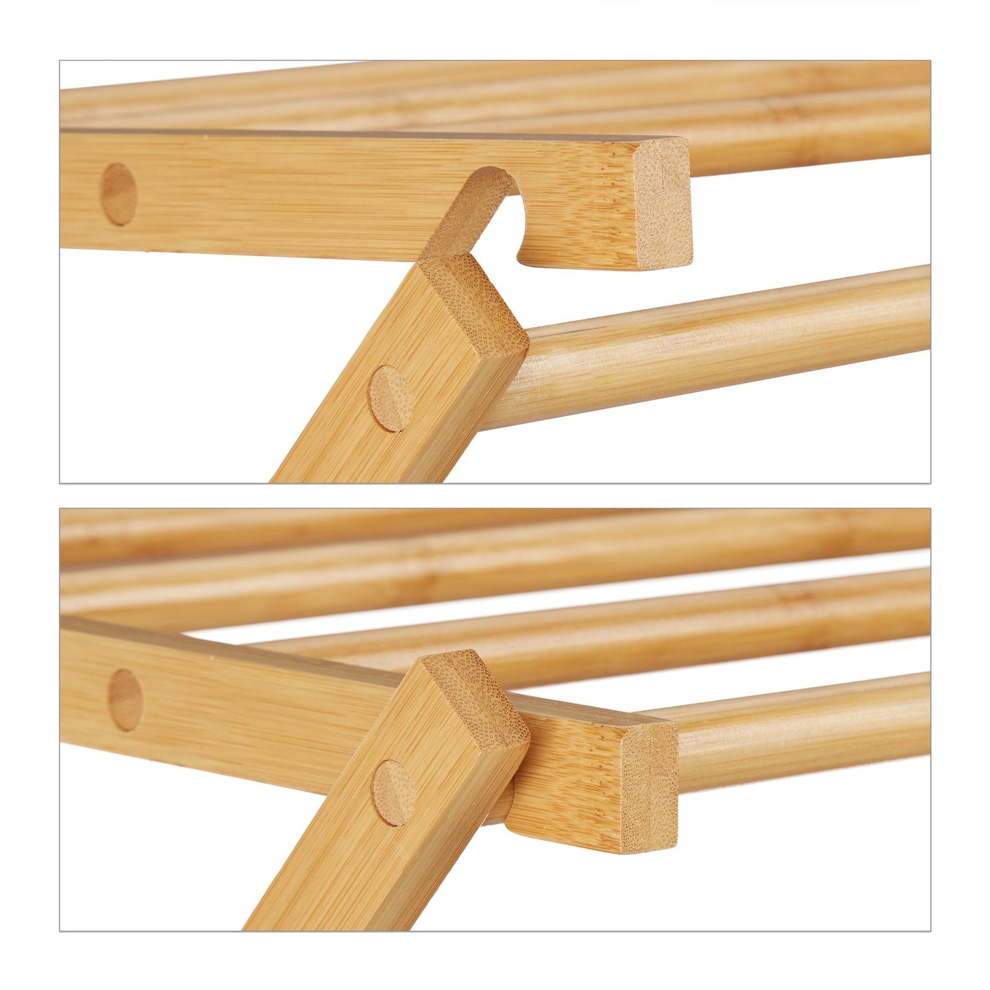 Extendable towel rail in bamboo