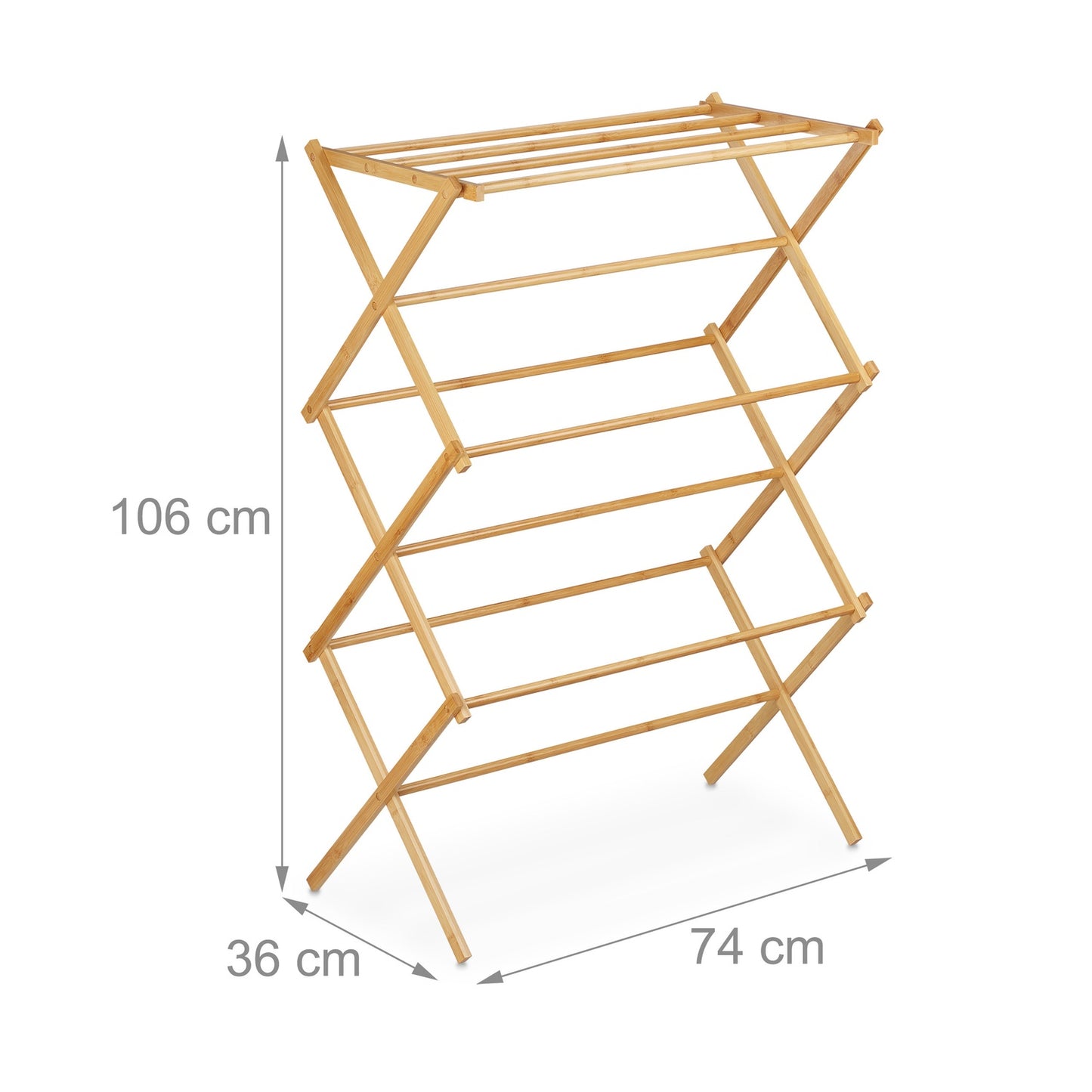 Extendable towel rail in bamboo