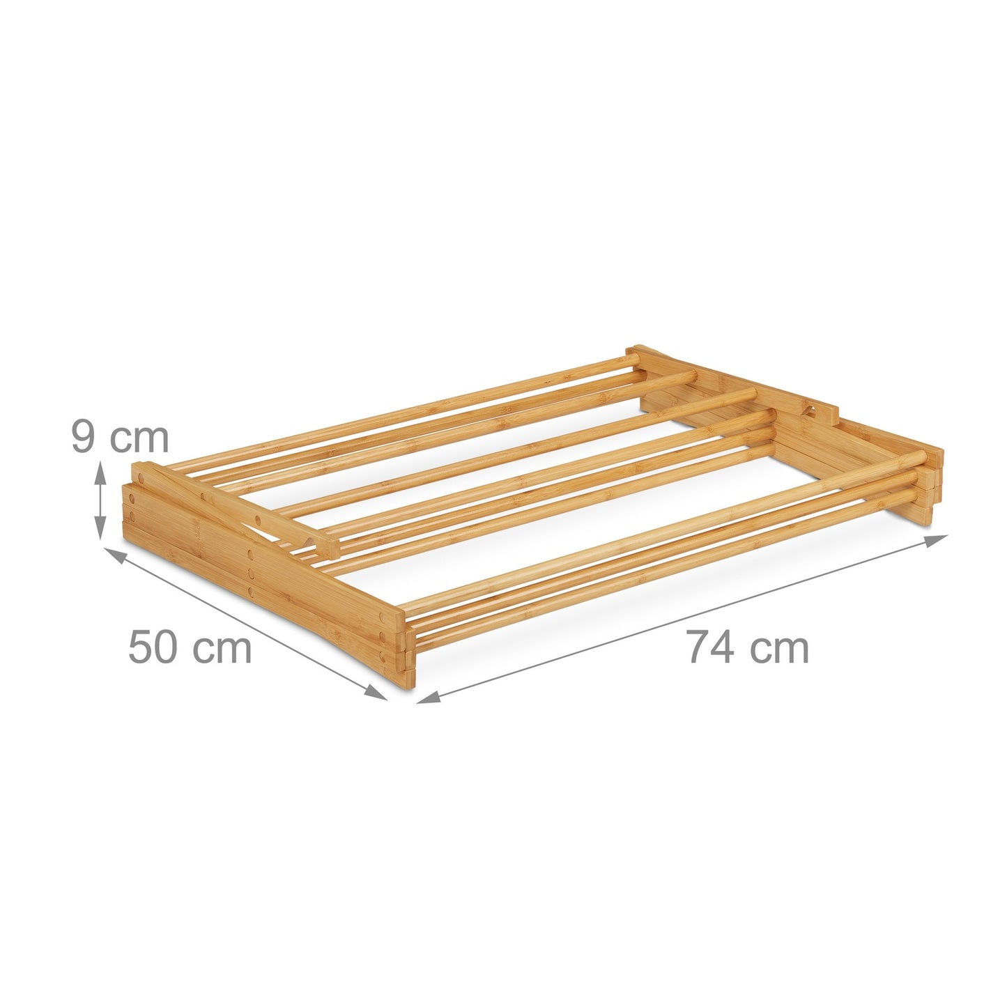 Extendable towel rail in bamboo