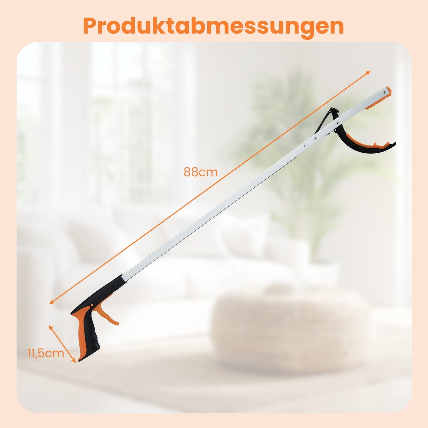 Extra Long 88cm Reacher Tool, Lightweight Aluminum Claw