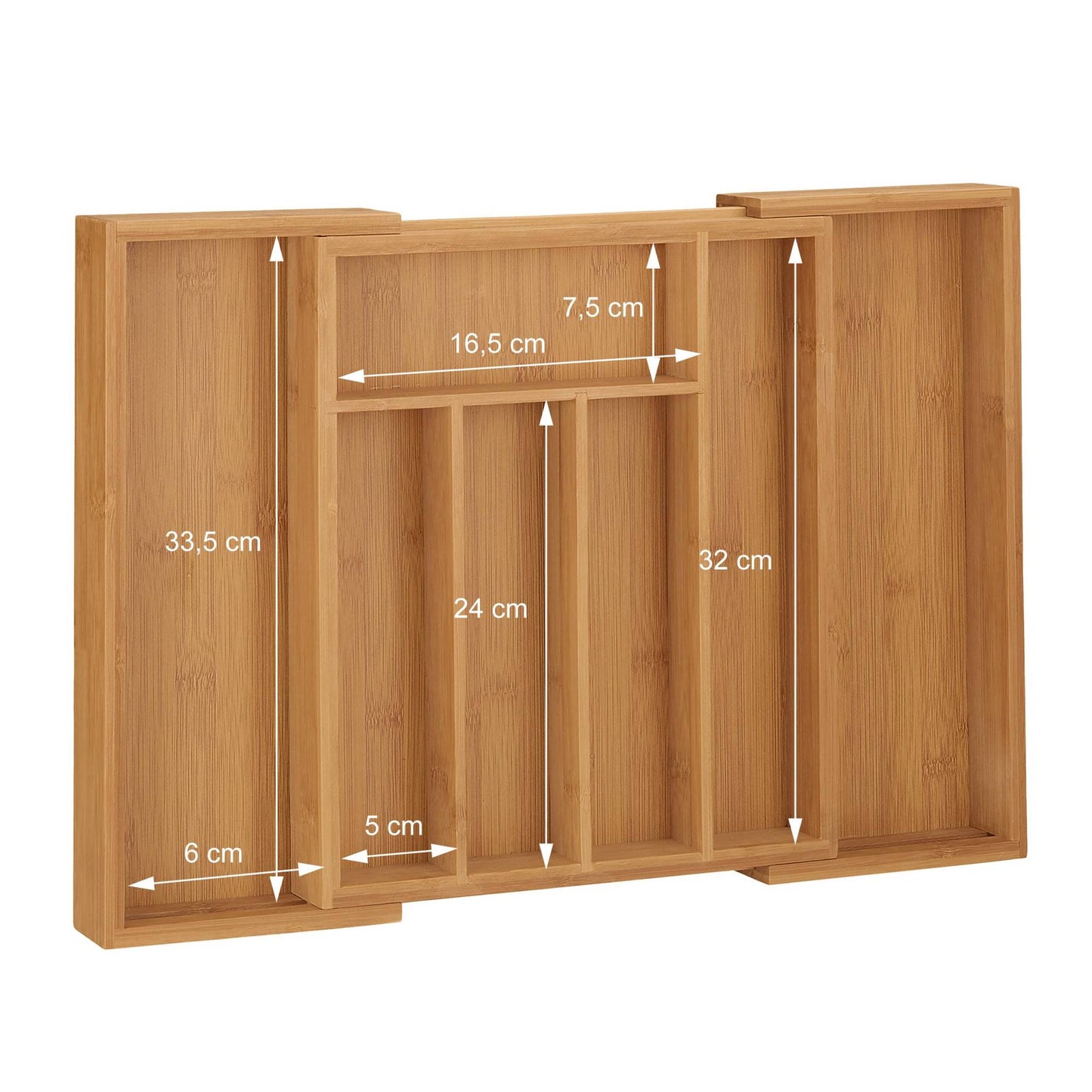 Extra deep cutlery drawer bamboo extendable
