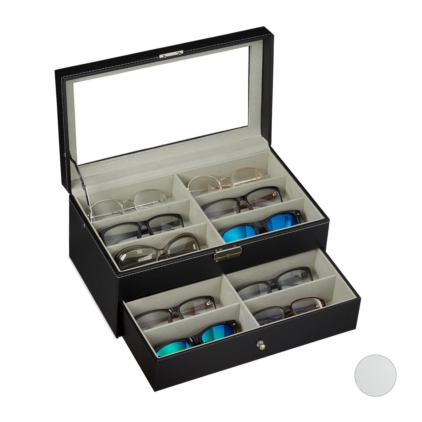 Eyeglass storage for 12 pairs