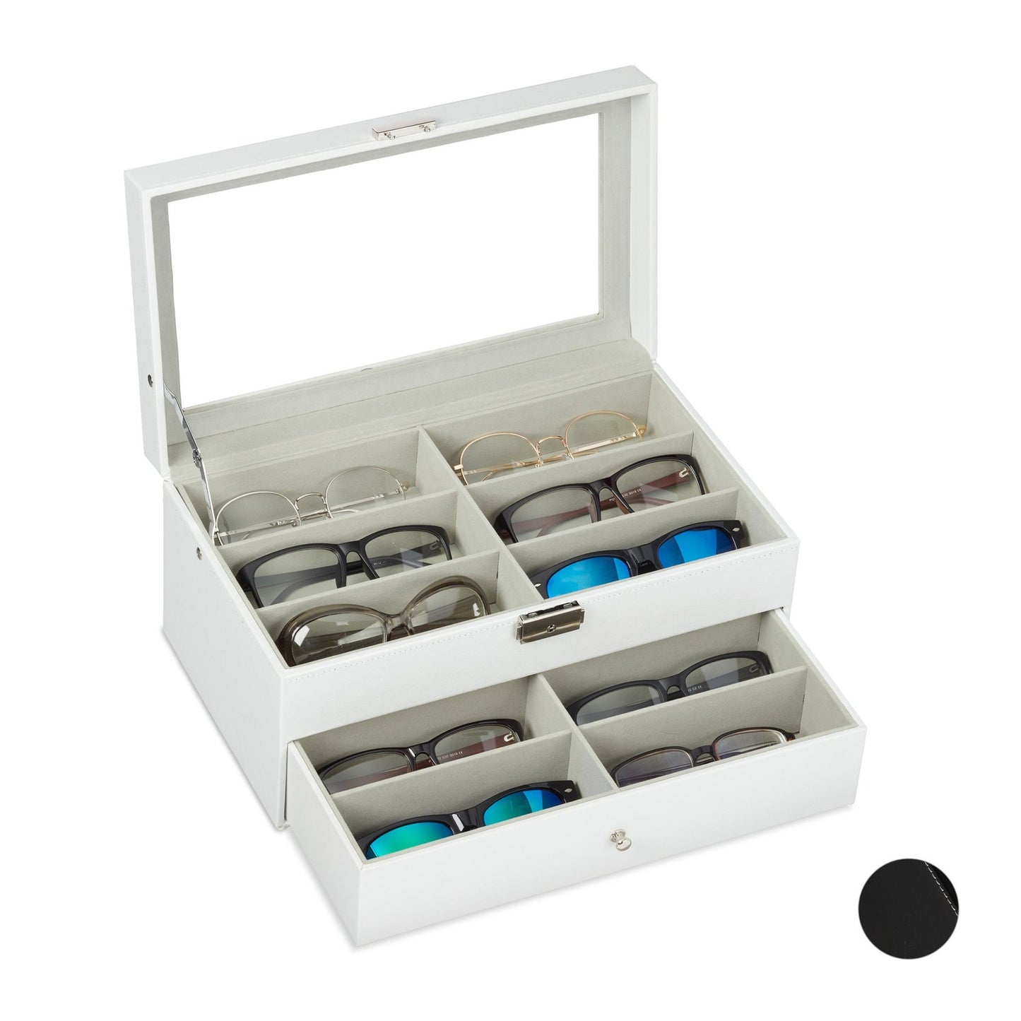 Eyeglass storage for 12 pairs