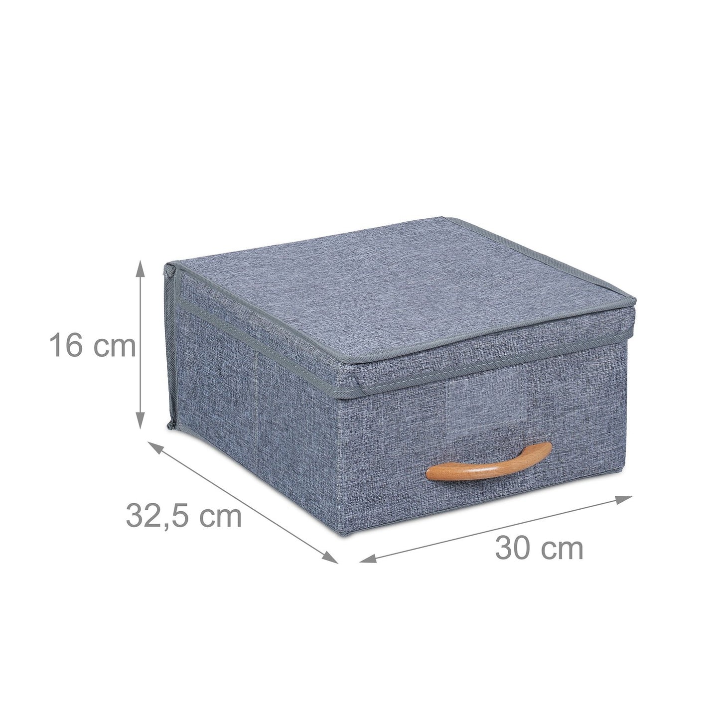 Fabric Storage Boxes with Lids, Set of 2, Foldable