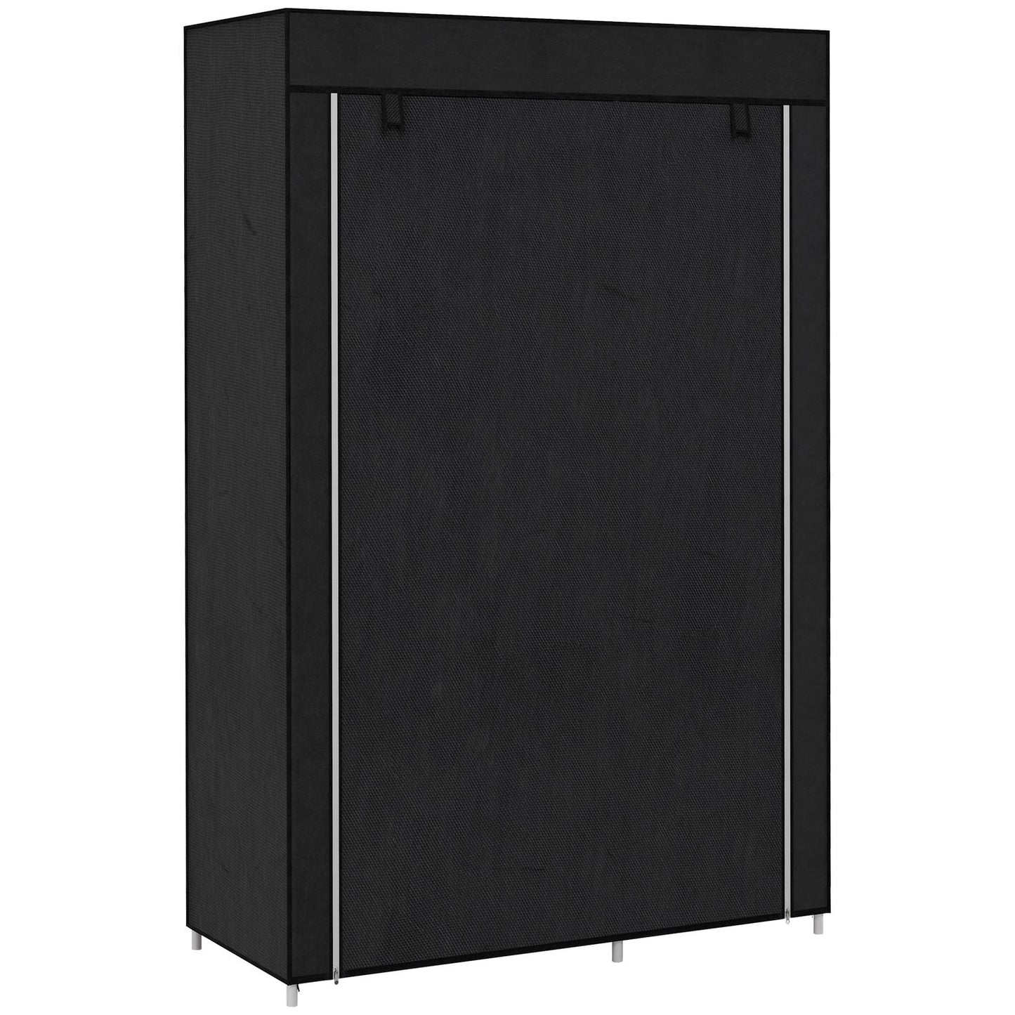 Fabric folding wardrobe, 6 compartments, black, 103x43x162.5 cm