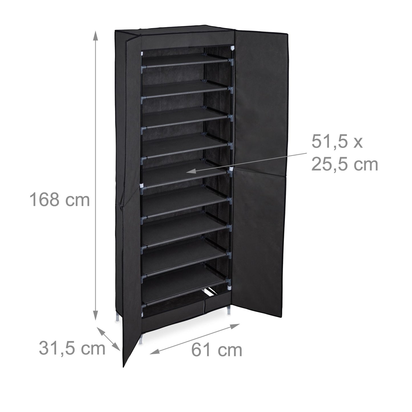 Fabric shoe cabinet for 30 pairs of shoes