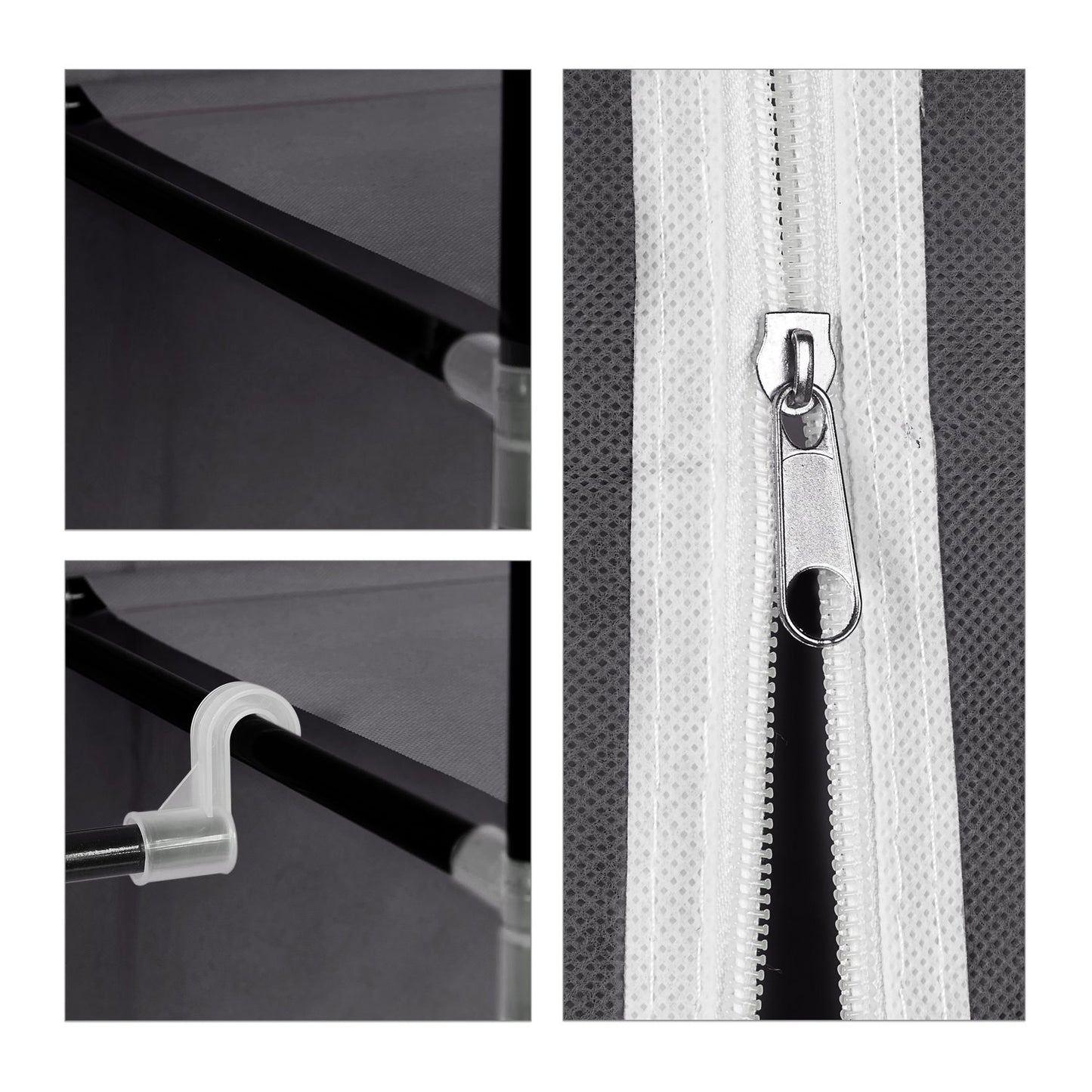 Fabric wardrobe XXL with 9 shelves