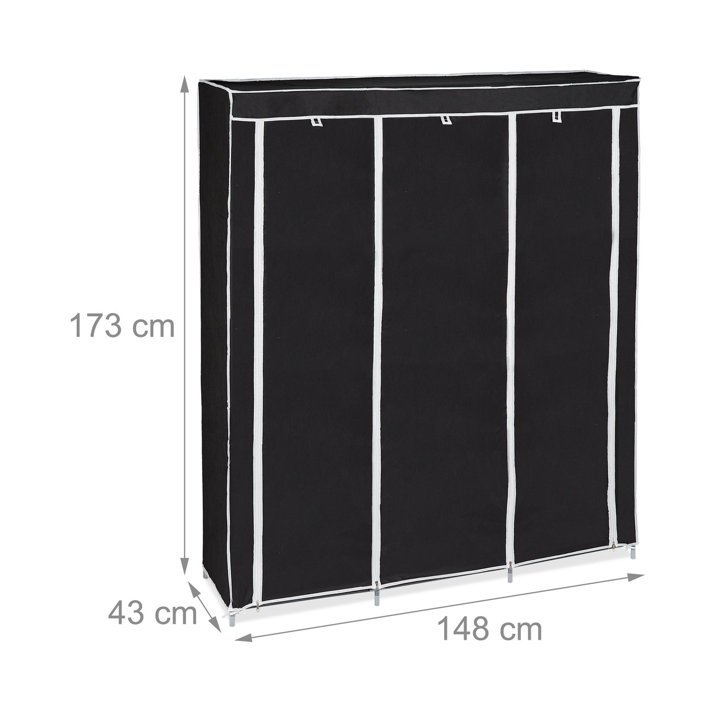 Fabric wardrobe XXL with 9 shelves