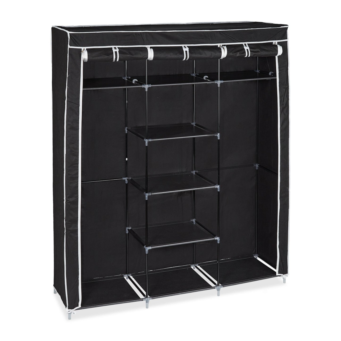 Fabric wardrobe XXL with 9 shelves