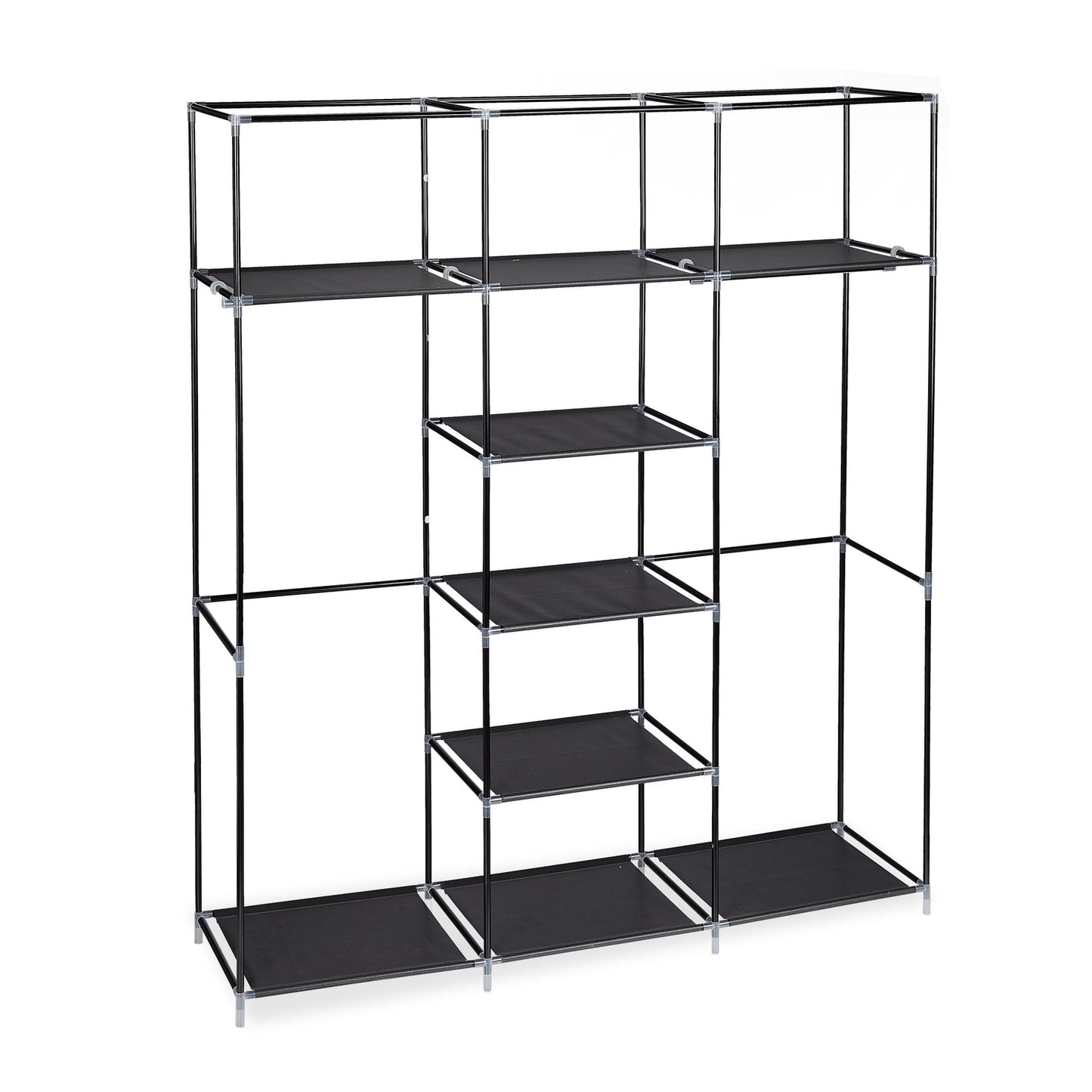 Fabric wardrobe XXL with 9 shelves