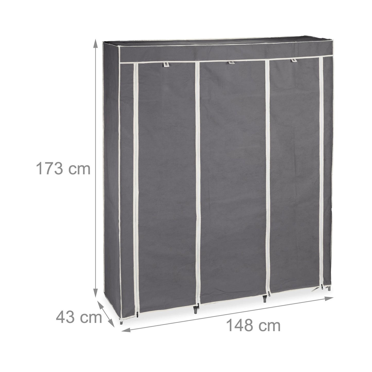 Fabric wardrobe XXL with 9 shelves