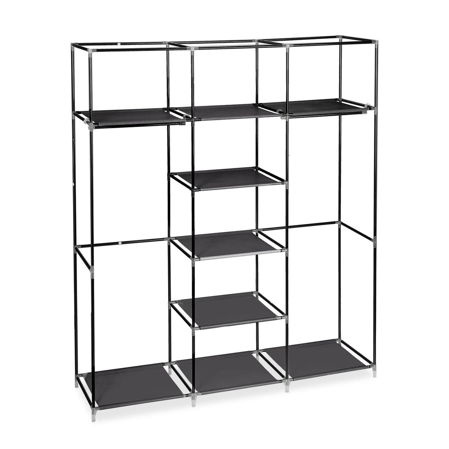Fabric wardrobe XXL with 9 shelves