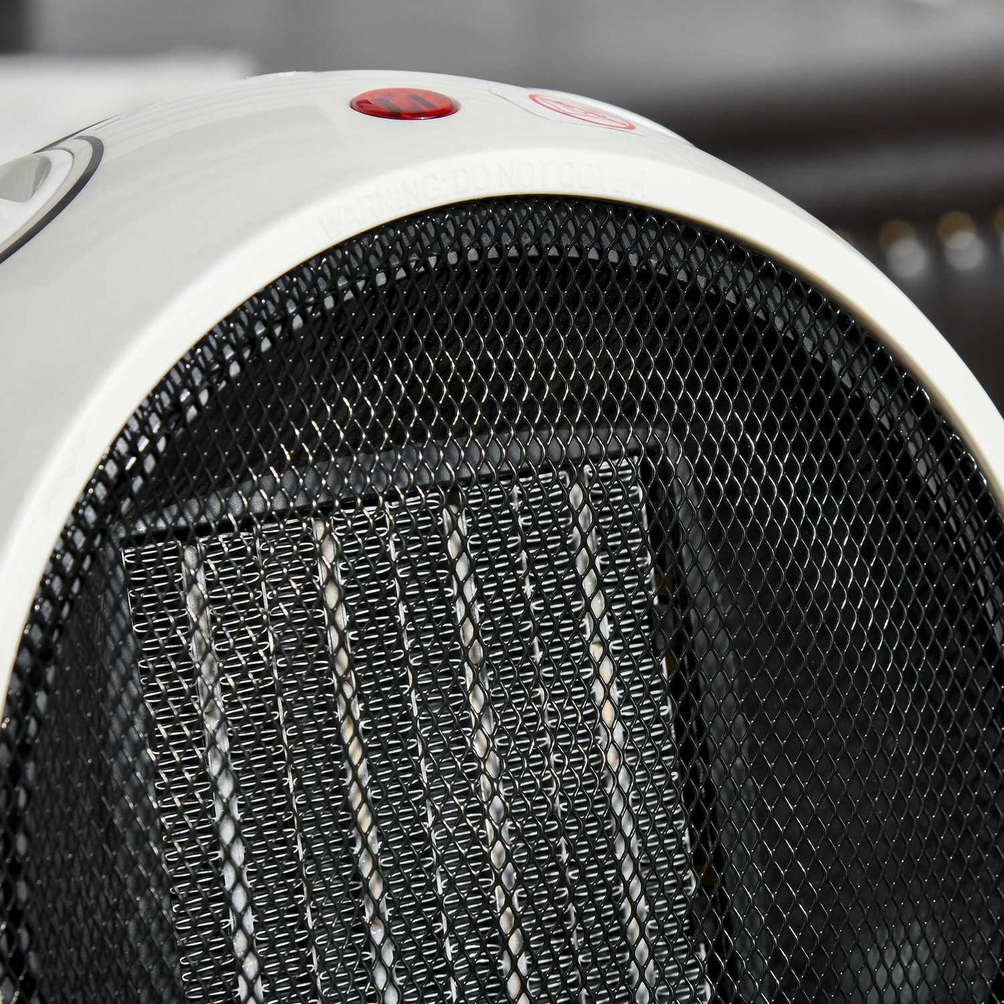 Electric fan heater, 900W/1500W, White & Black, Compact