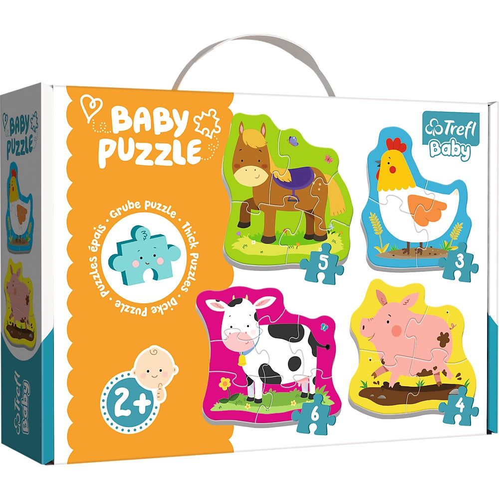 Farm Animal Baby Puzzle Set, 12 Pieces for Early Learning