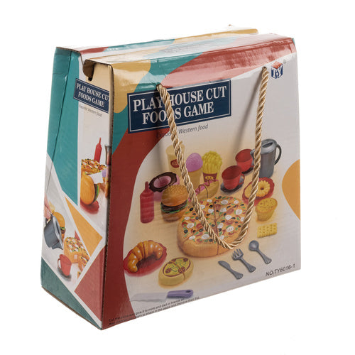 Fast Food Toy Set with Velcro Pizza, 42 Pieces