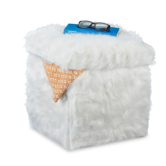 Faux Fur Cube Seat