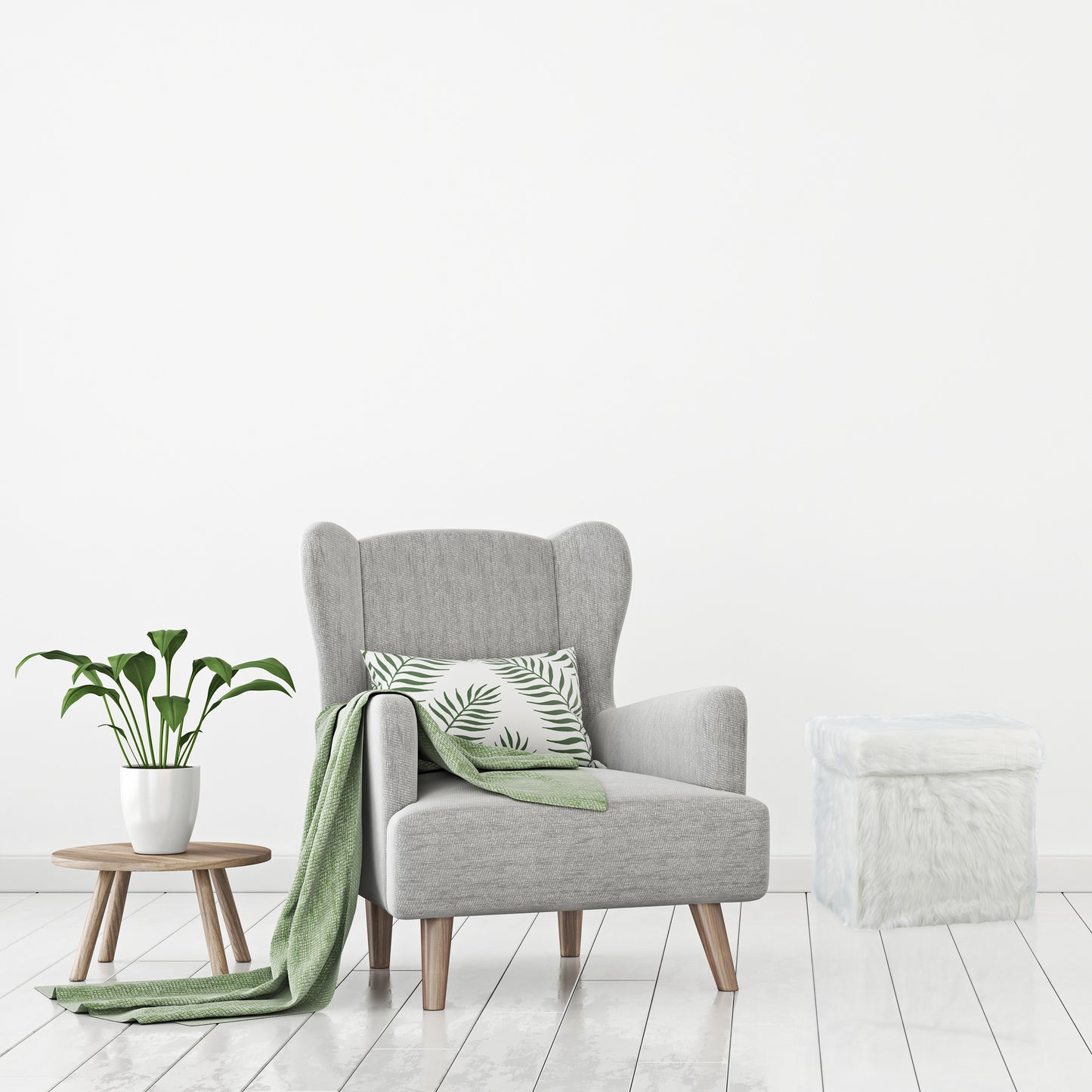 Faux Fur Cube Seat