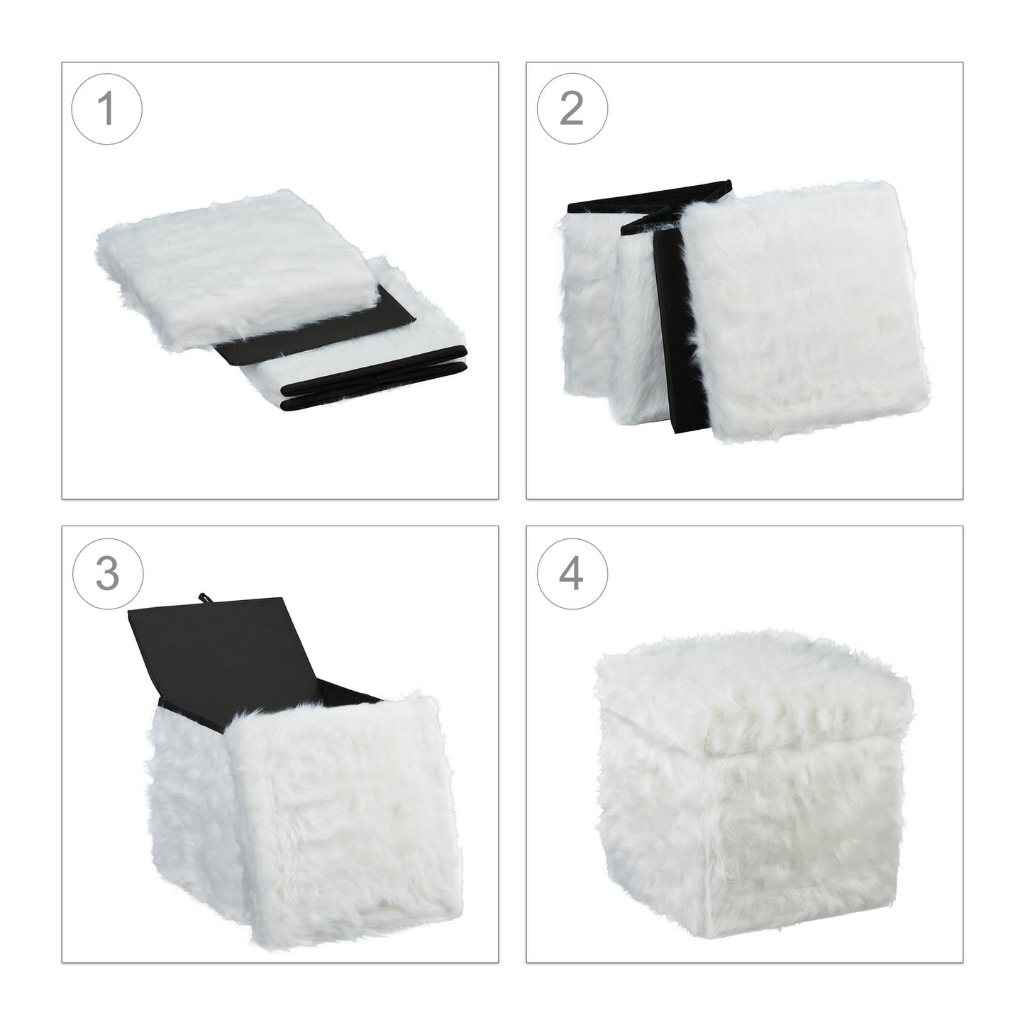 Faux Fur Cube Seat