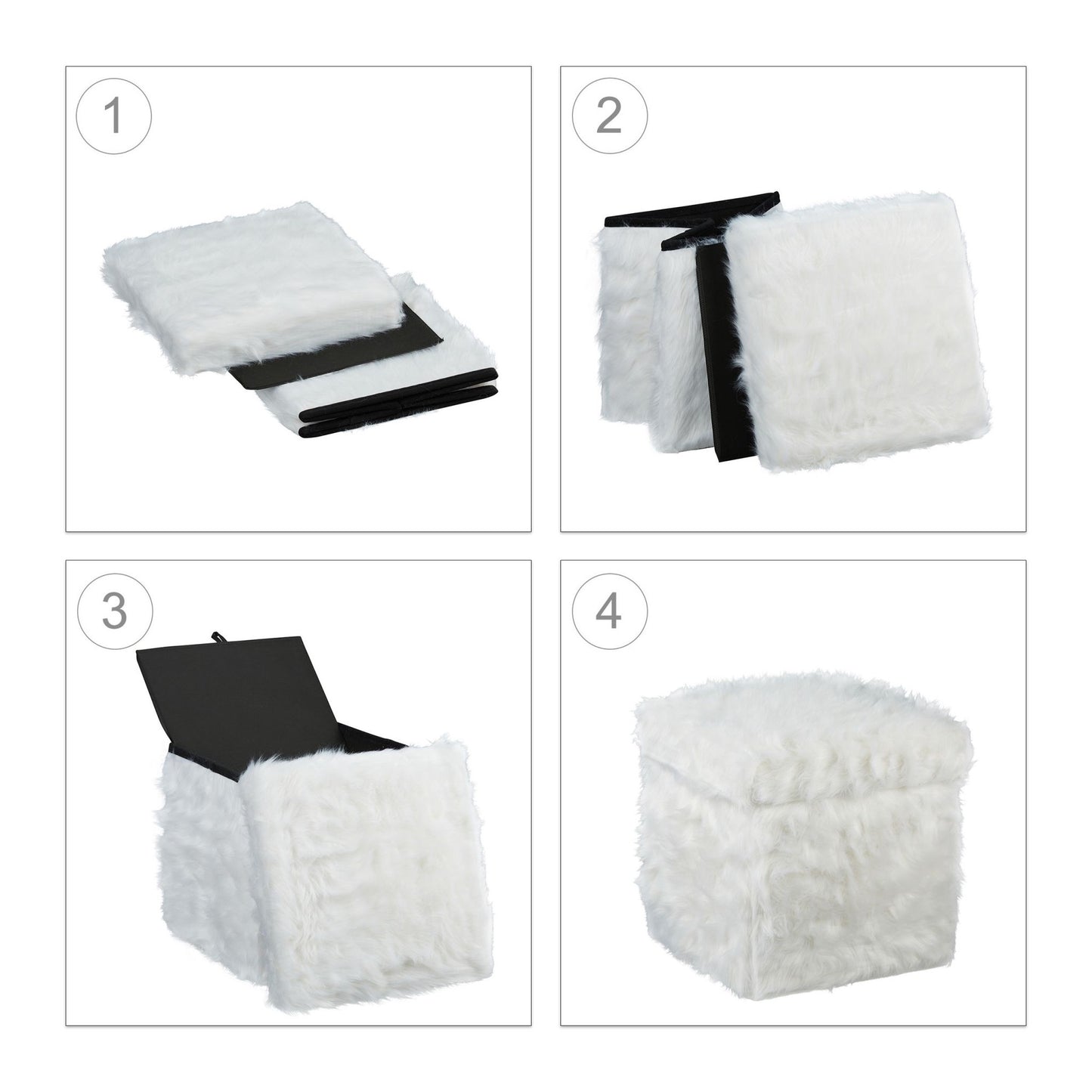 Faux Fur Cube Seat
