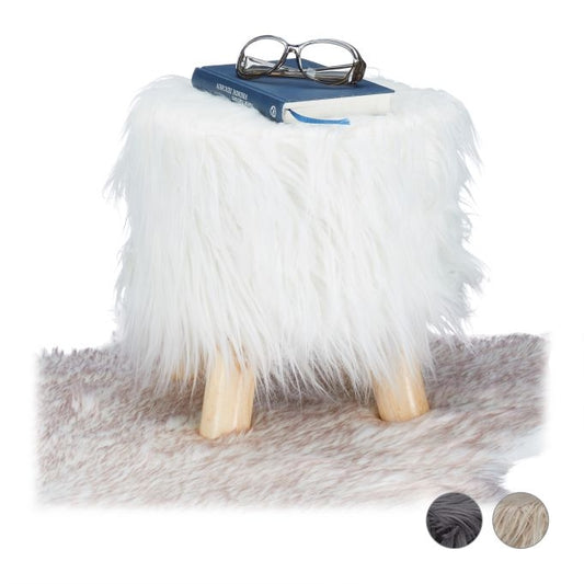 Faux Fur Footstool