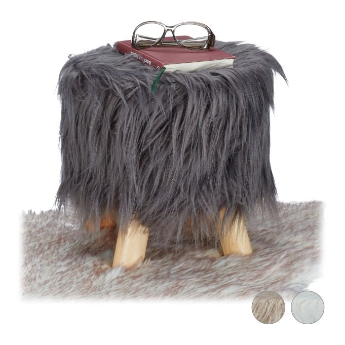Faux Fur Footstool