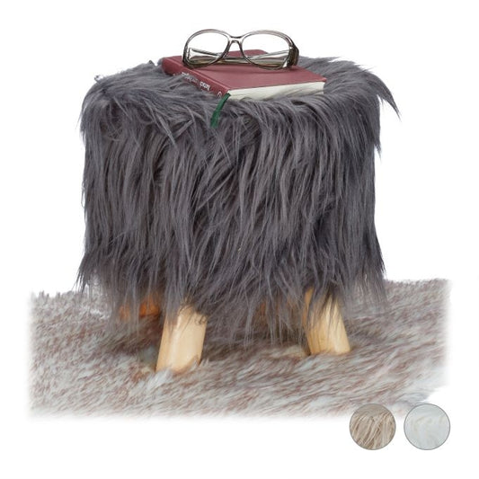 Faux Fur Footstool