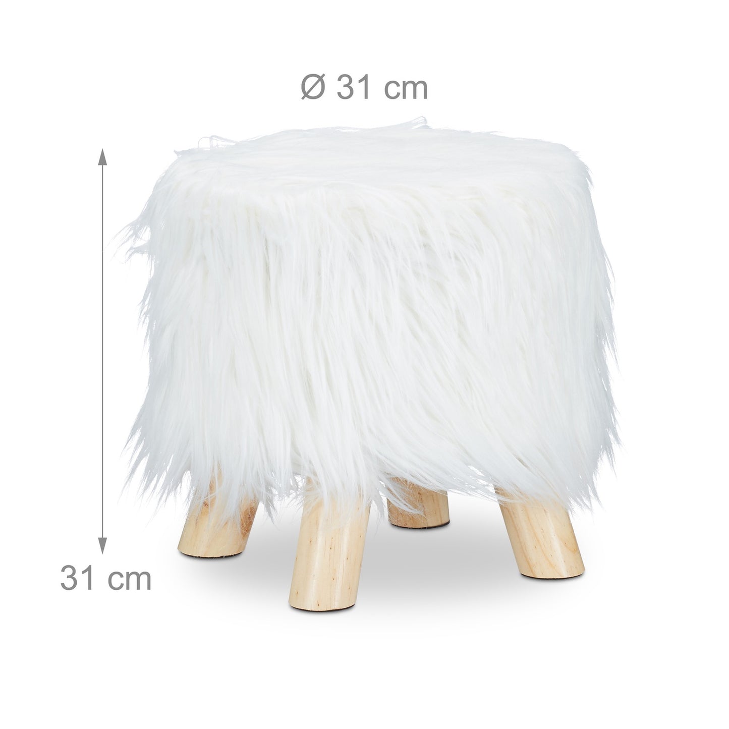 Faux Fur Footstool